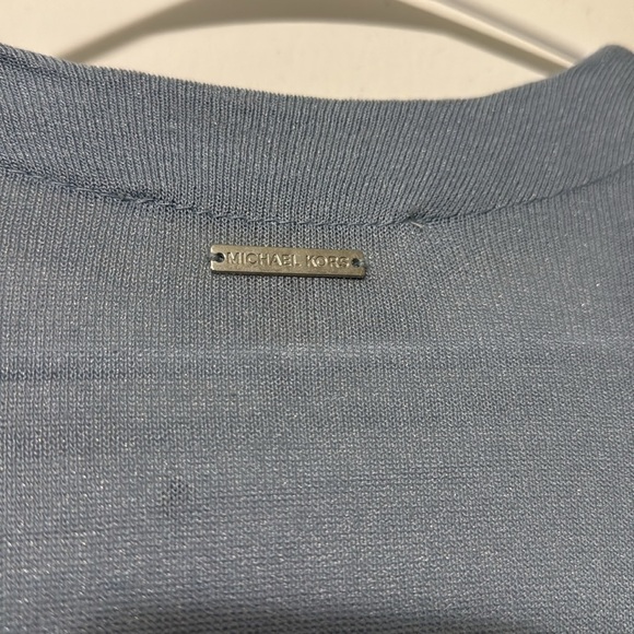Michael Kors Dust Blue Knit Long Cardigan - Picture 5 of 6
